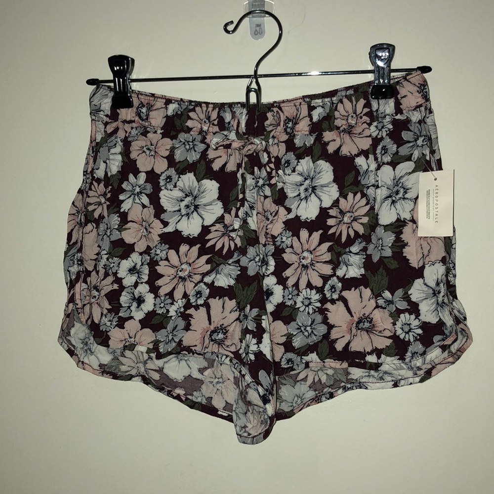 Plum soft shorts with drawstring